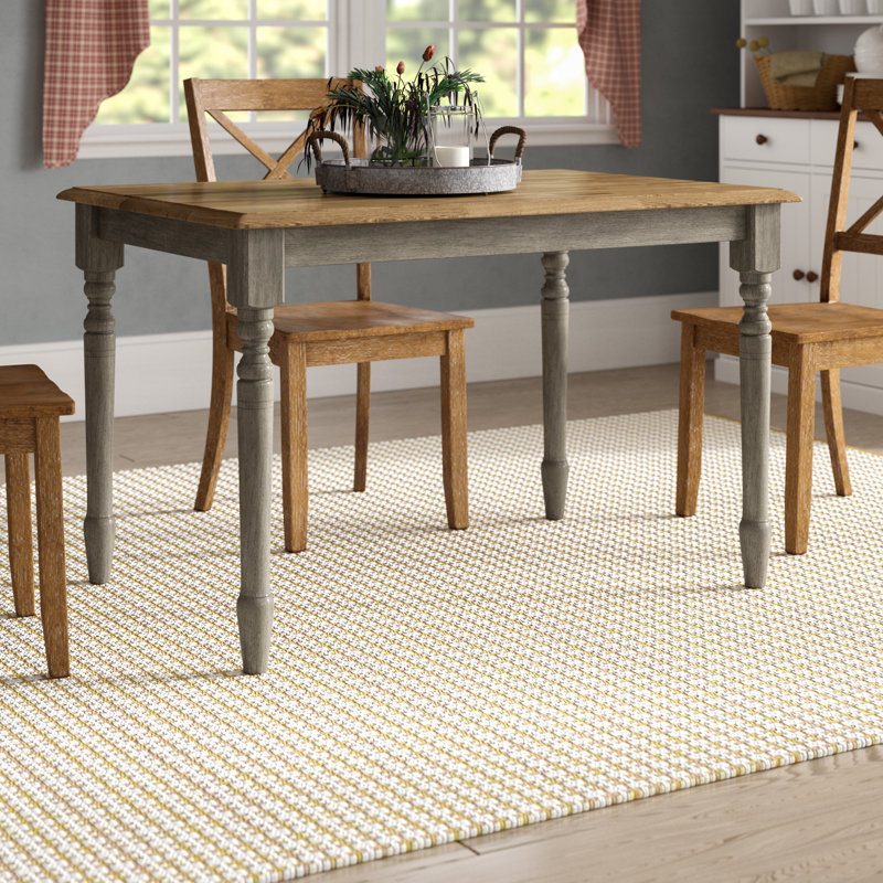 Three Posts™ Dannie Rubberwood Solid Wood Dining Table & Reviews Wayfair